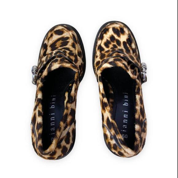 Gianni Bini Maxxwelle Leopard Print Platform Block Heel- NWT - Picture 6 of 8